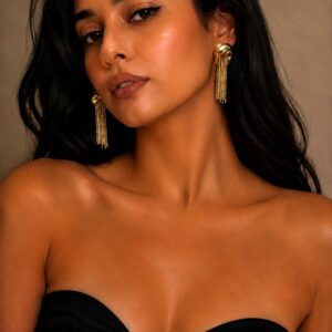 Golden Cascade Tassel Earrings
